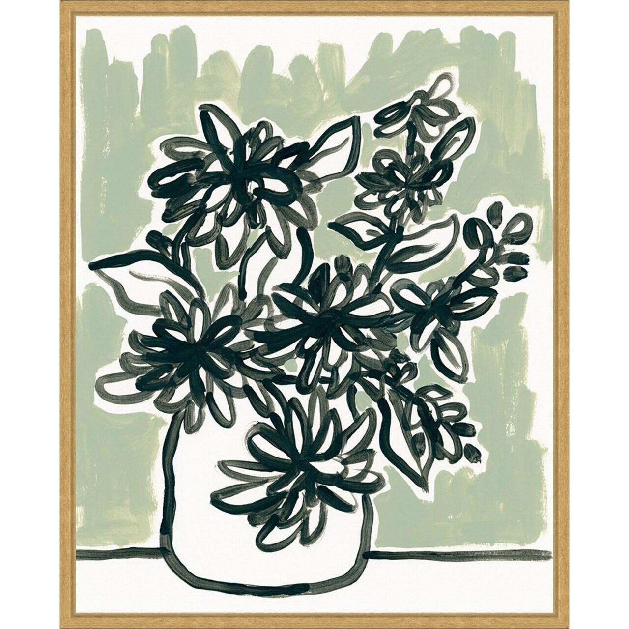 Windowsill Blossoms II by June Erica Vess Framed Canvas Wall Art